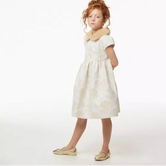 Janie and Jack Cream and Sugar Metallic Jacquard Dress - Picture 1 of 8